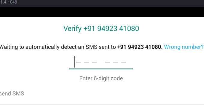 whatsapp for pc otp verification..