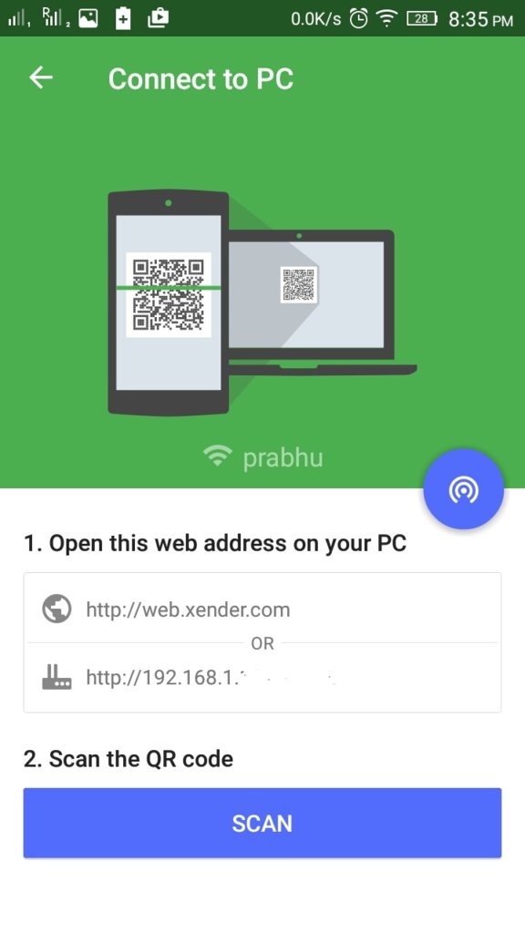 xender for pc on web