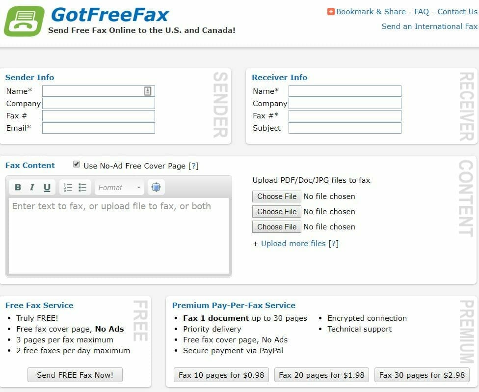 gotfreefax Send Free Fax Online to the U.S. and Canada!