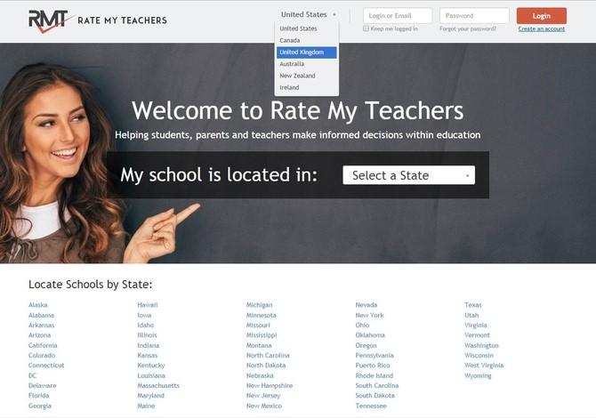 rate-my-teachers-main-page